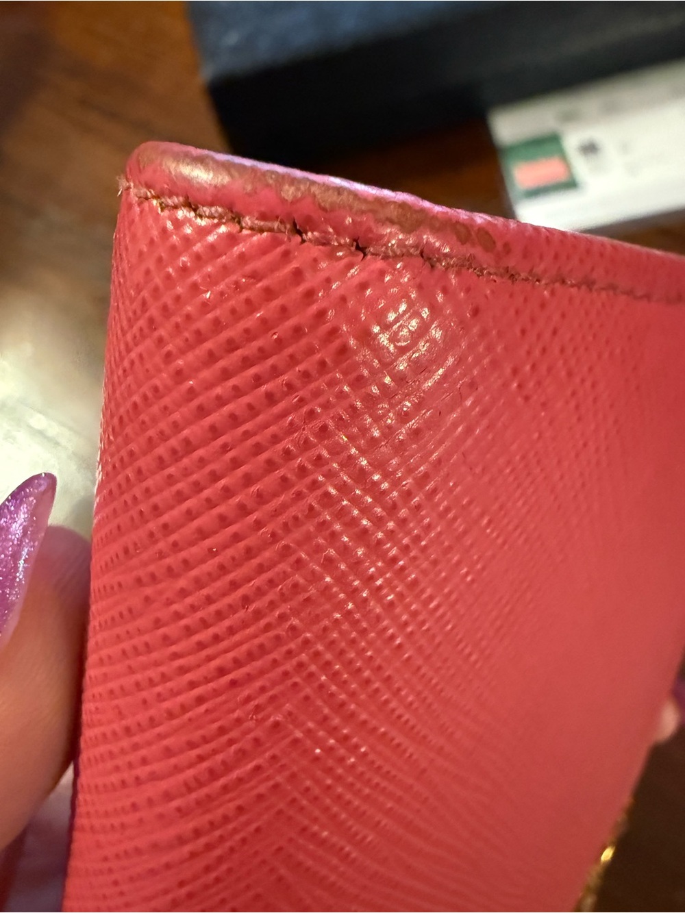 Prada Zip-Around Wallet in Vibrant Pink with Gold Hardware - Picture 12 of 12